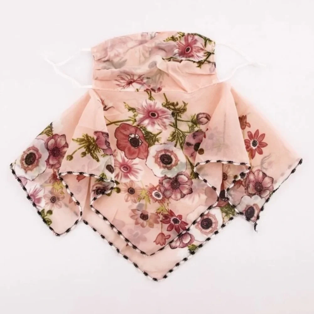 Gorgeous Floral Facemask & Scarf Adjustable Ear Strips 4 A Comfortable Fit